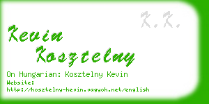 kevin kosztelny business card